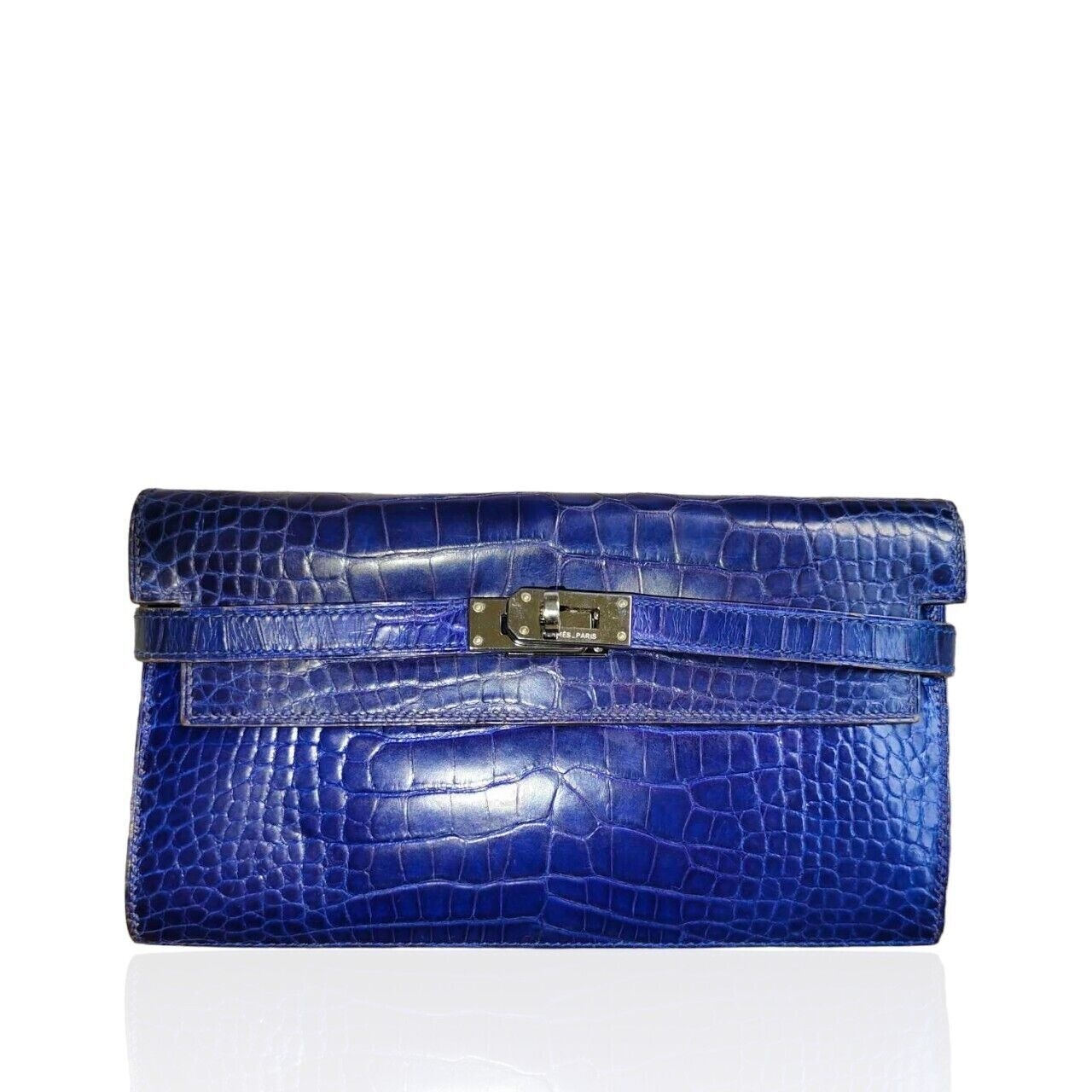 Hermes Kelly Bleu Electrique Alligator Wallet