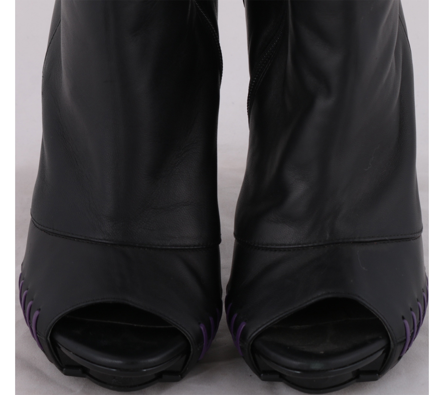 Versace Black Peep-Toe Boots