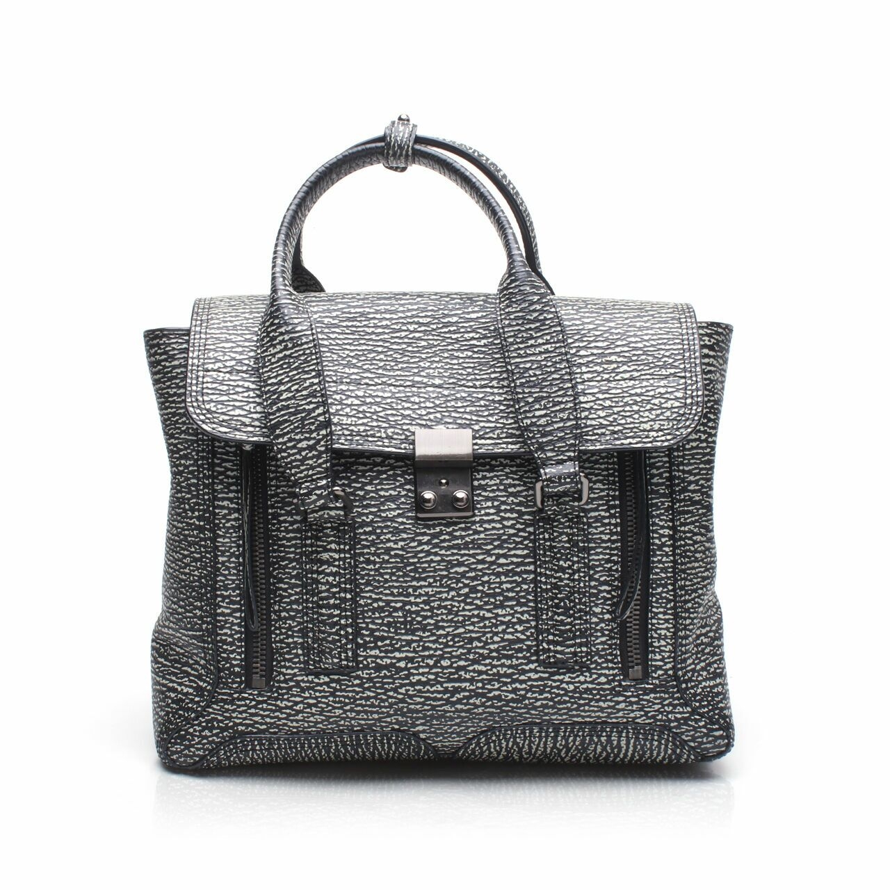 3.1 Phillip Lim Black Medium Pashli Grained Satchel 