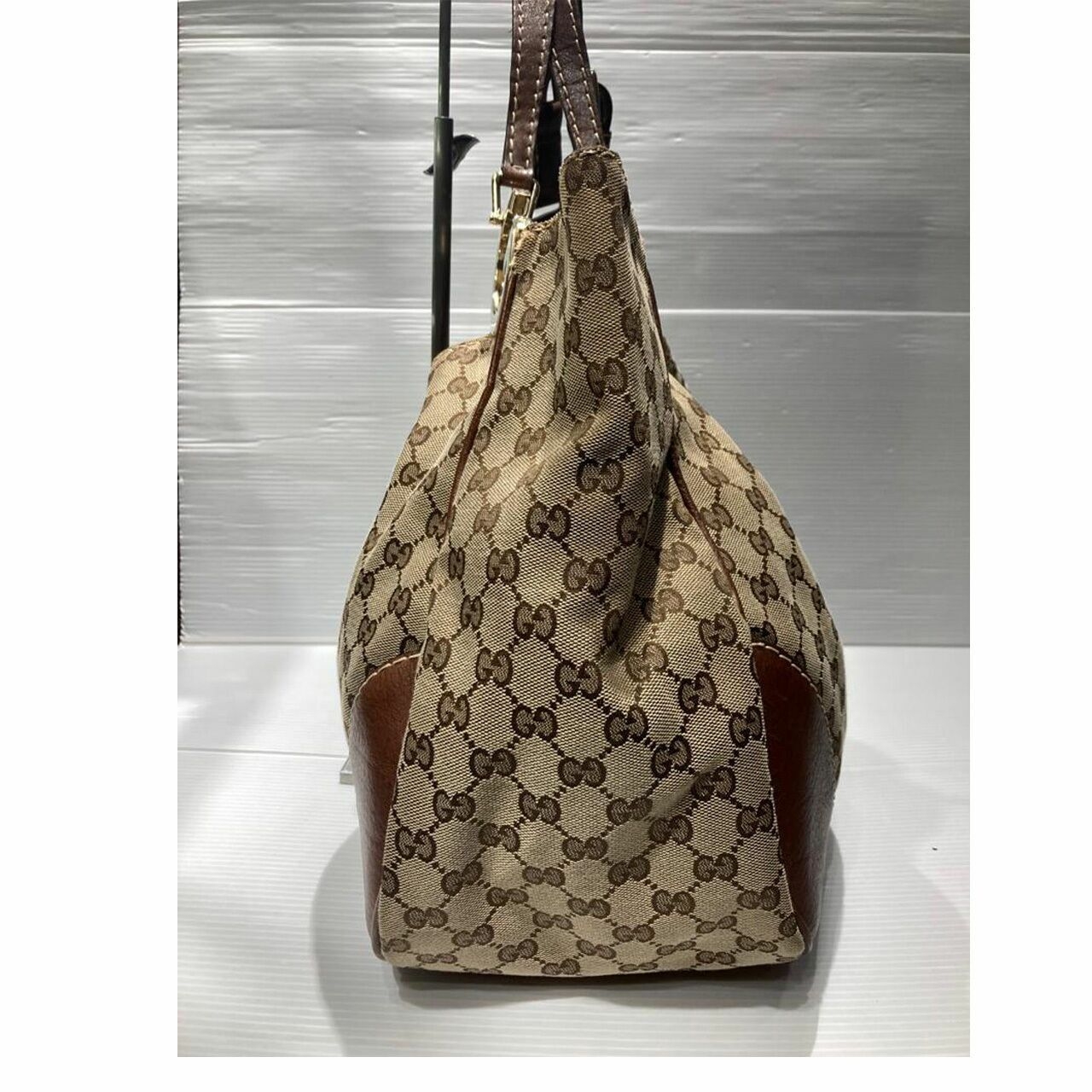 Gucci Hobo Canvas Brown Shoulder Bag