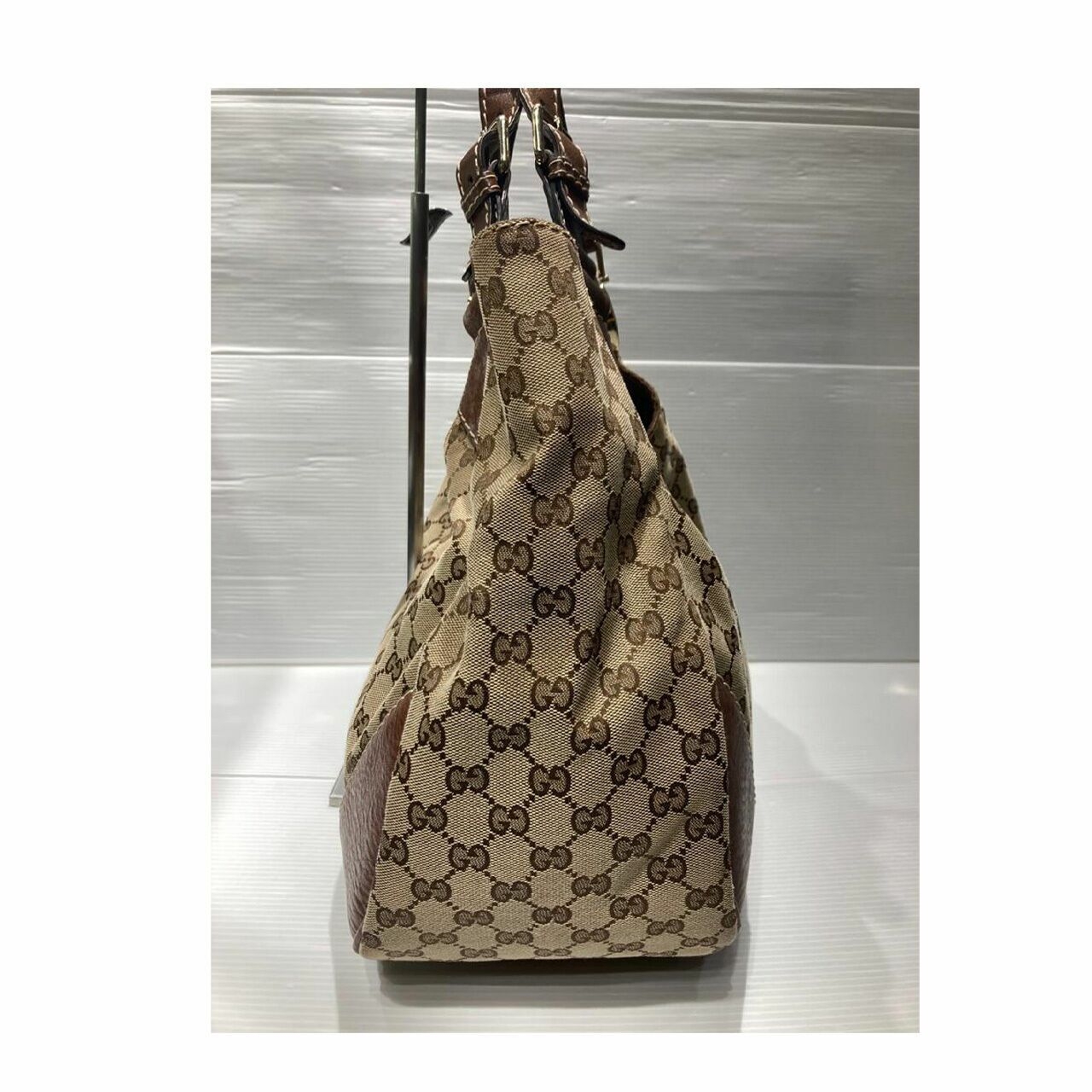 Gucci Hobo Canvas Brown Shoulder Bag