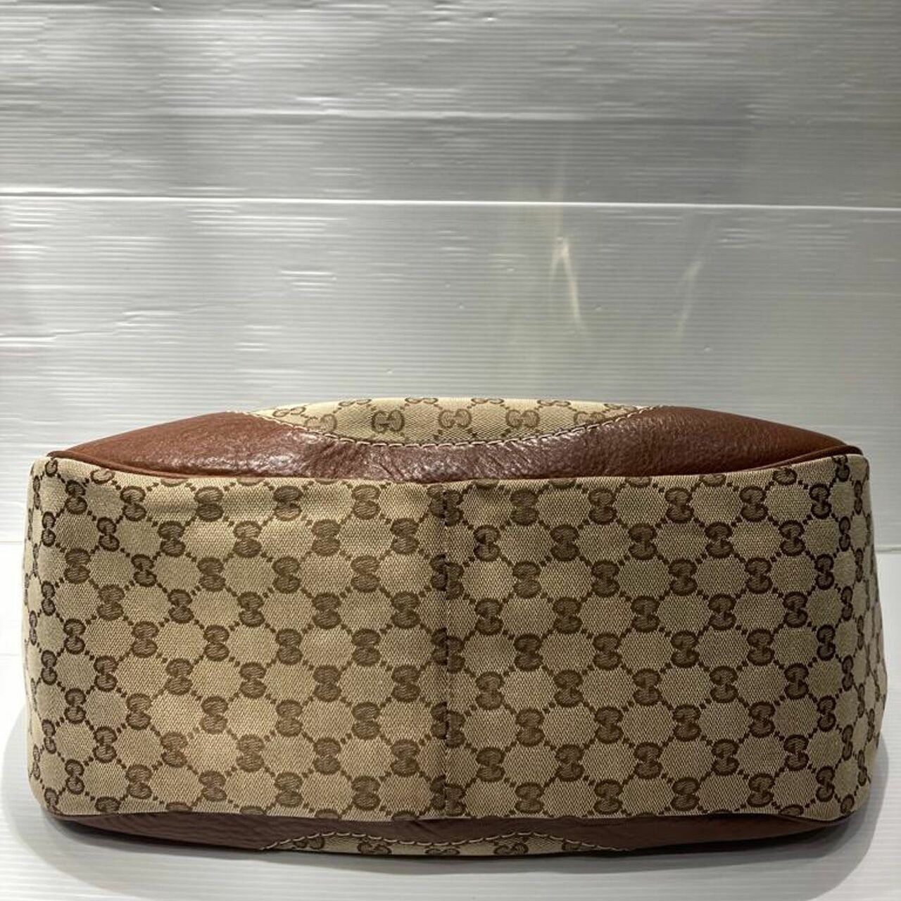 Gucci Hobo Canvas Brown Shoulder Bag