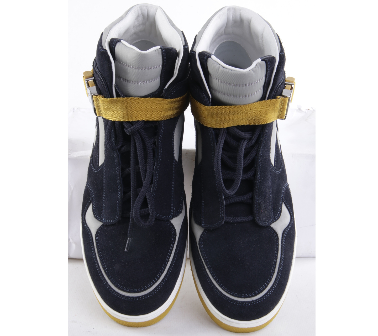 Louis Vuitton Navy Suede and Nylon Slipstream High Top Sneakers