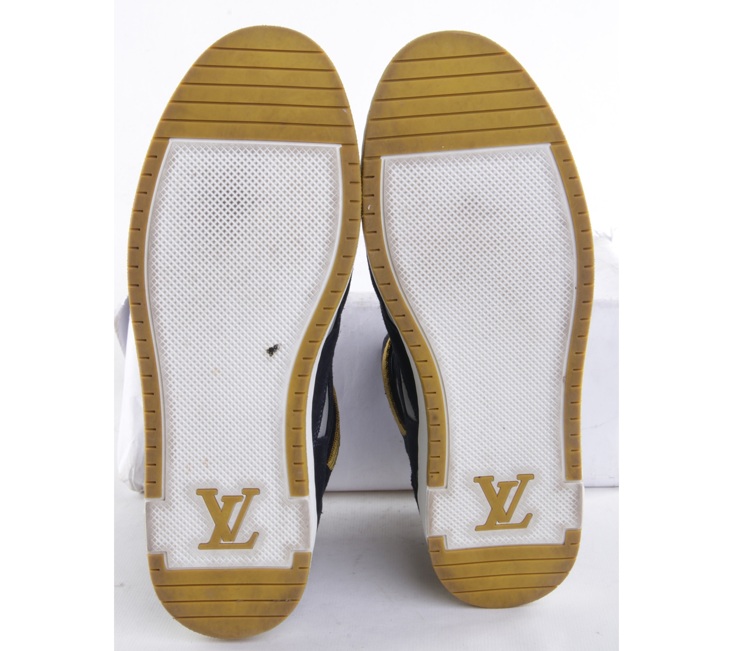 Louis Vuitton Navy Suede and Nylon Slipstream High Top Sneakers