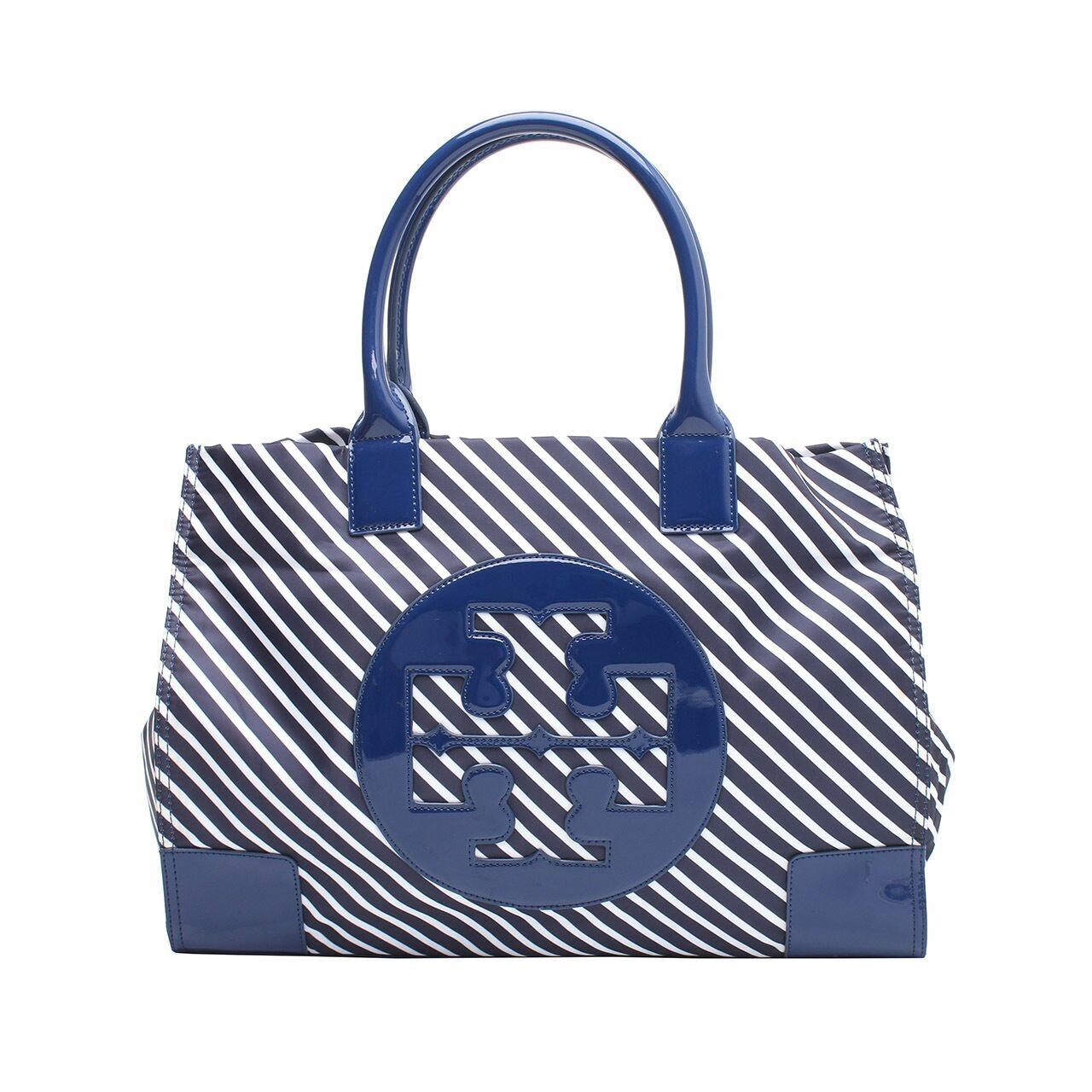 Tory Burch Navy & White Stripes Tote Bag