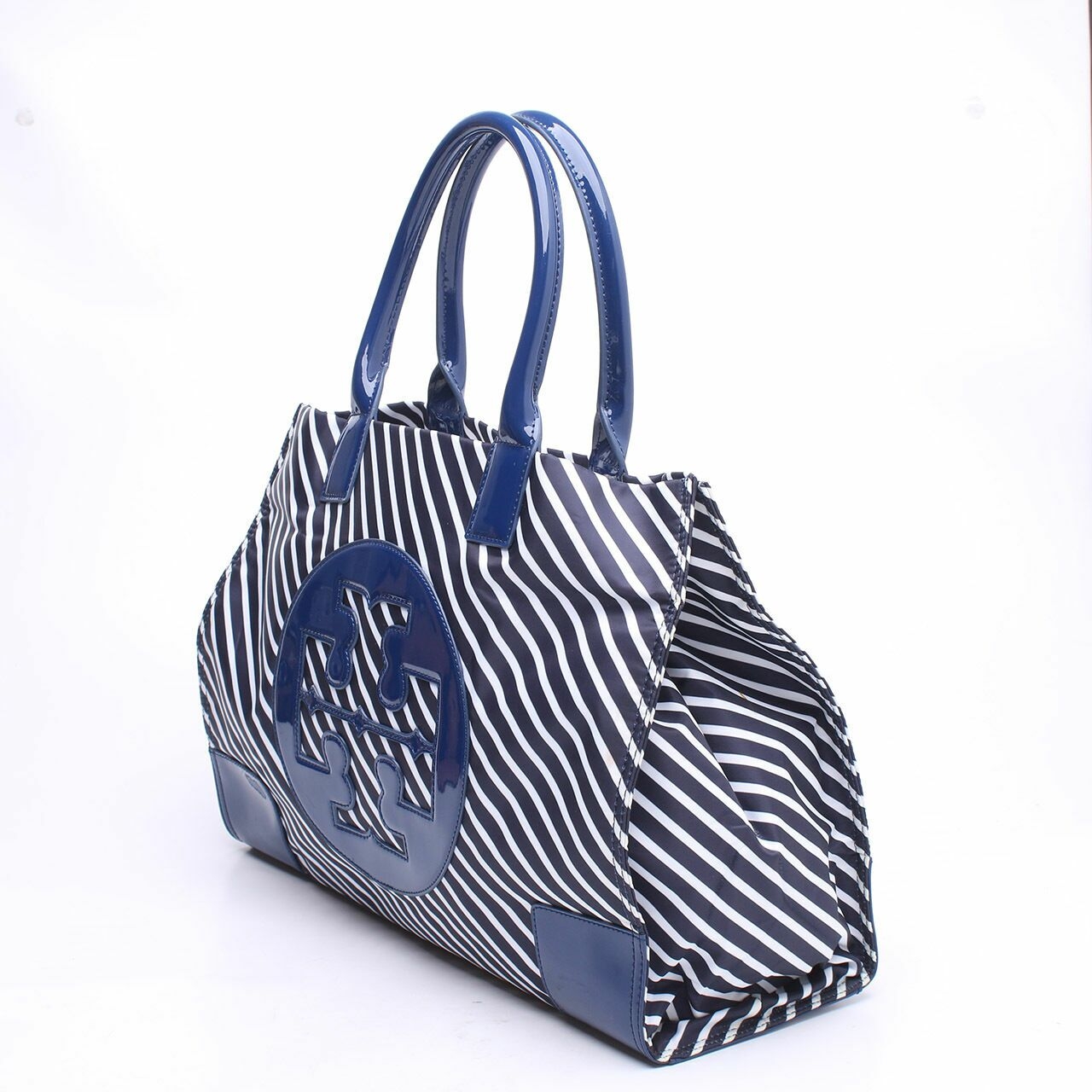 Tory Burch Navy & White Stripes Tote Bag