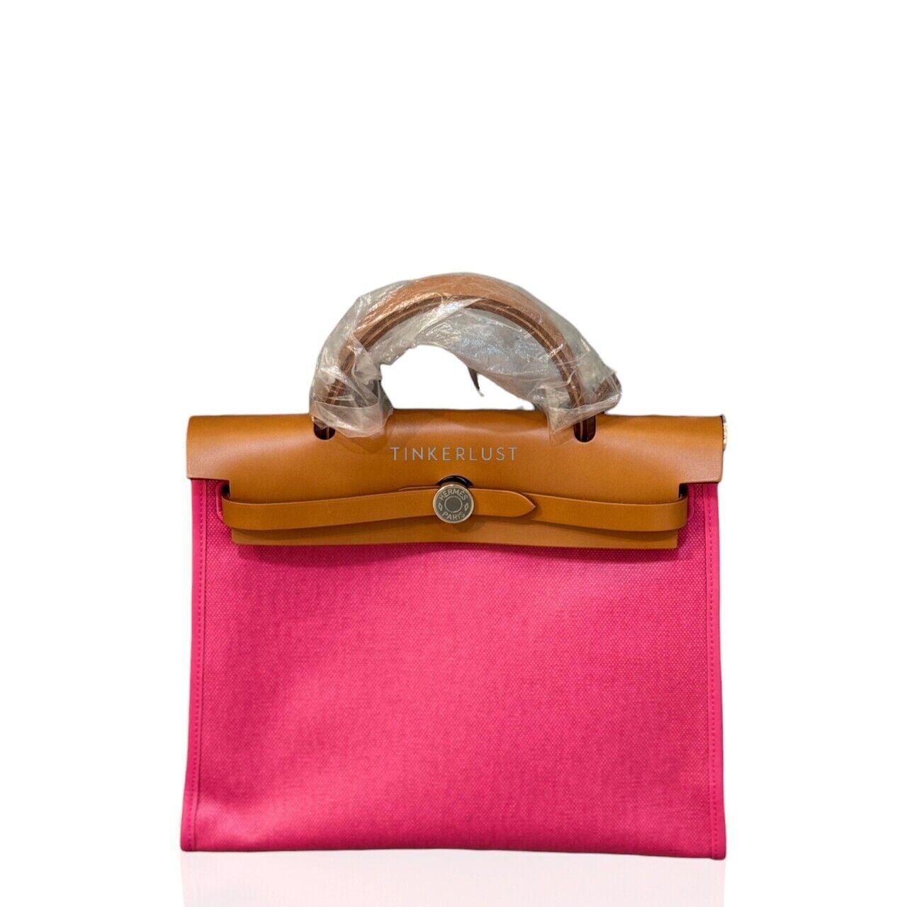 Hermes Herbag 31 Natural Vache Hunter / Rose Shocking Berline Waterproof Canvas & Ecru Phw #U Satchel Bag