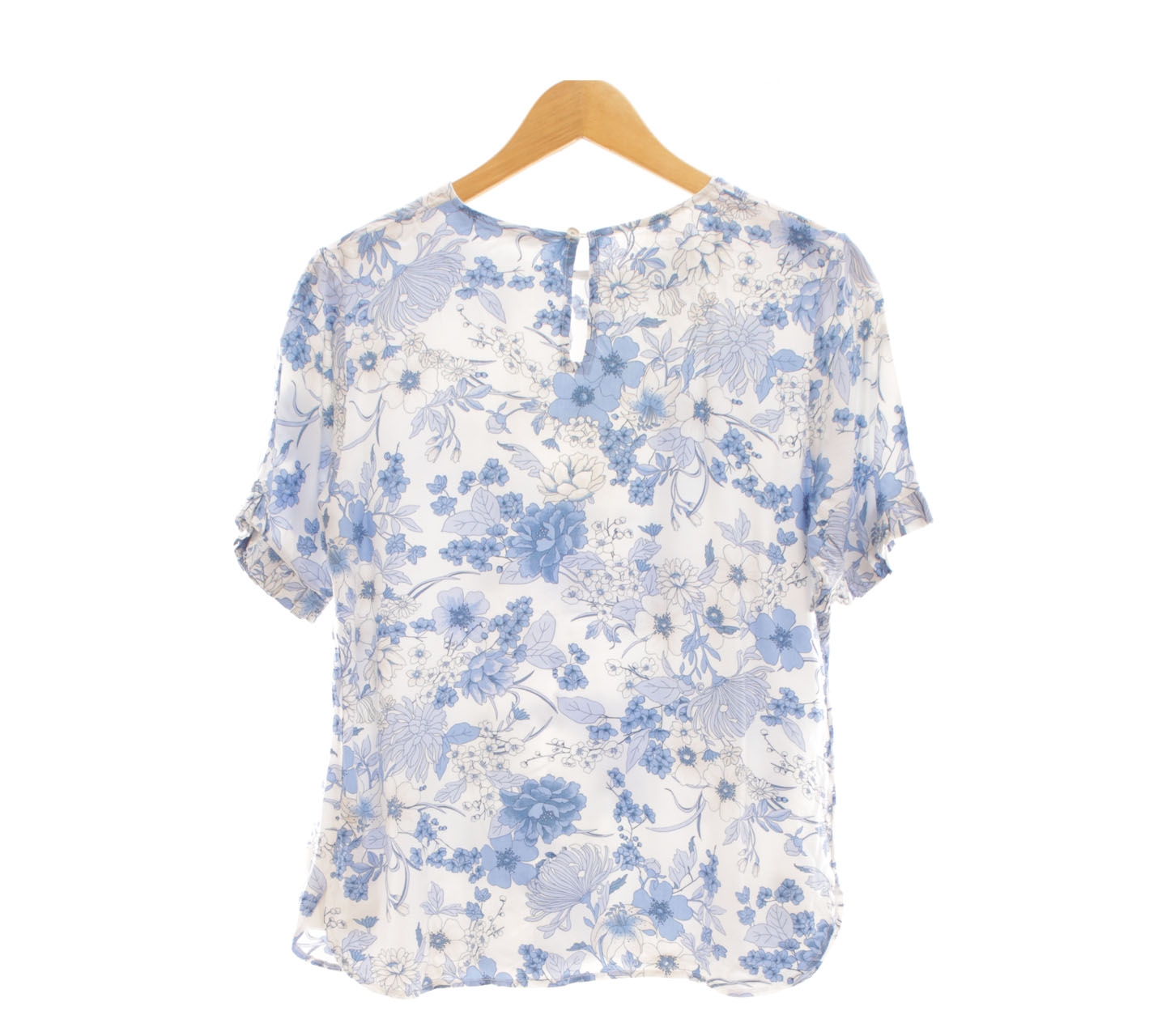 Shop At Velvet White & Blue Floral Blouse