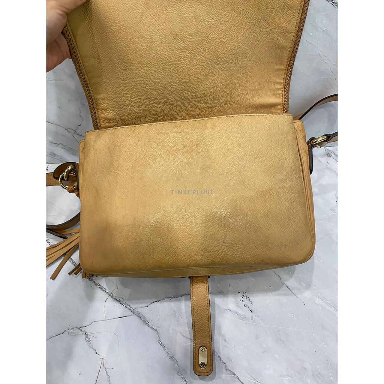 Gucci GG Canvas Marrakech Flap Brown/Beige Sling Bag 