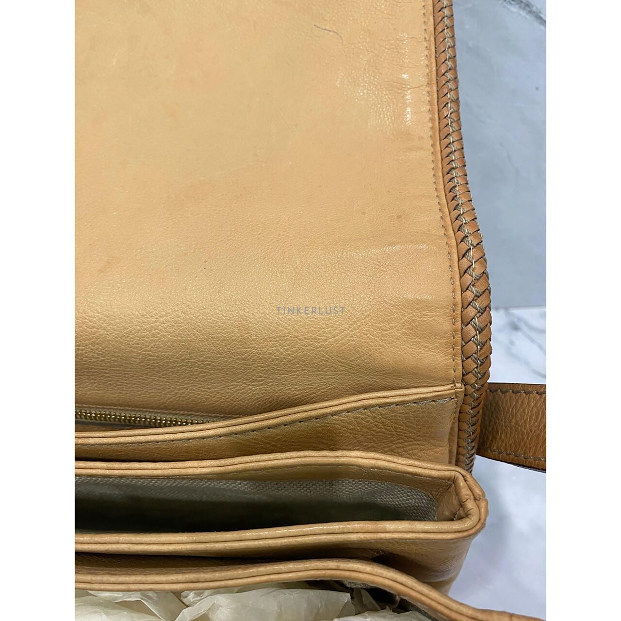 Gucci GG Canvas Marrakech Flap Brown/Beige Sling Bag 