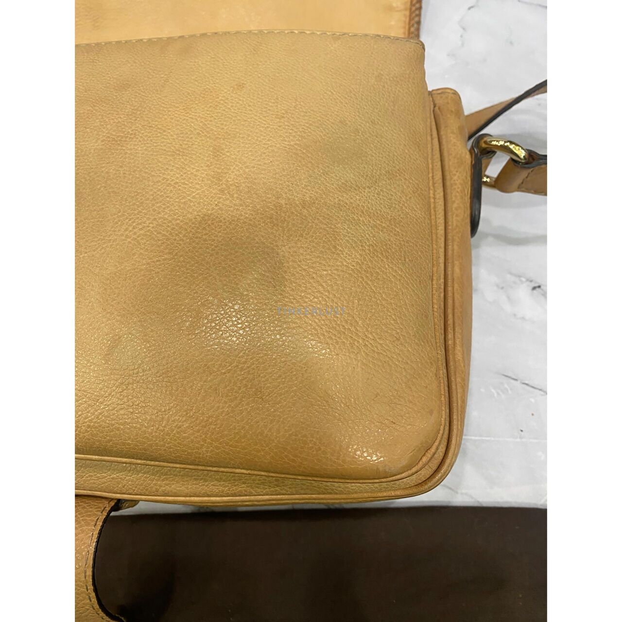 Gucci GG Canvas Marrakech Flap Brown/Beige Sling Bag 