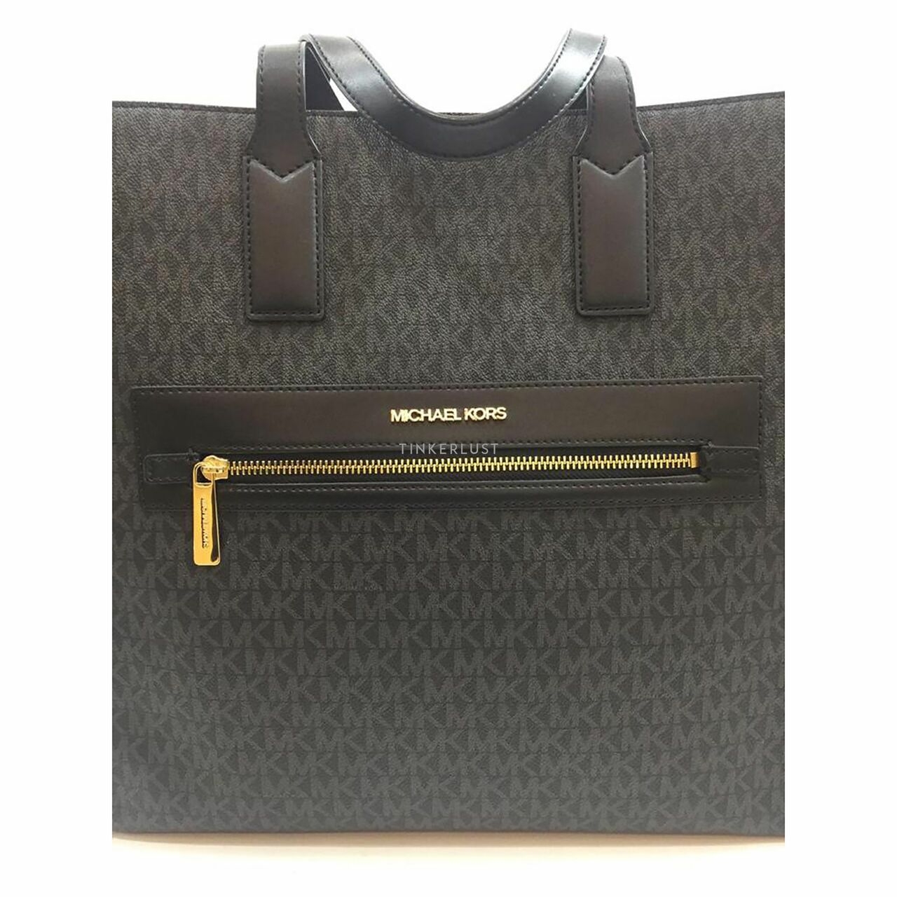 Michael Kors Kenly Black Large Tote Monogram Tote Bag