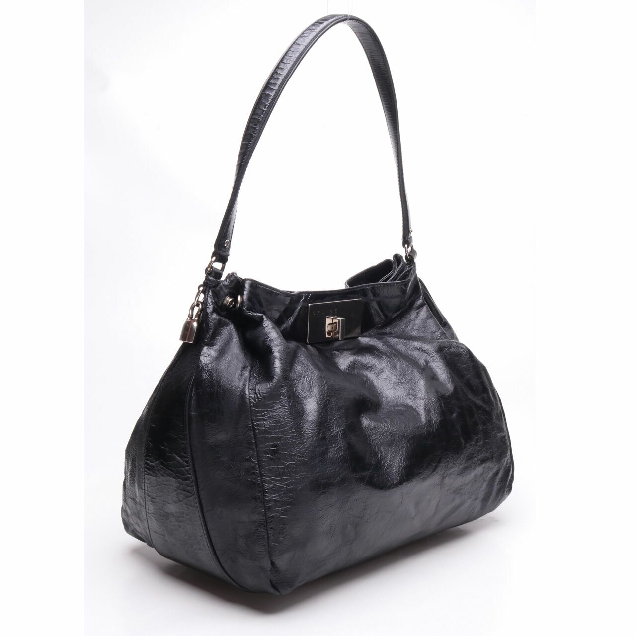 Celine Vntage Calfskin Shoulder Bag Black