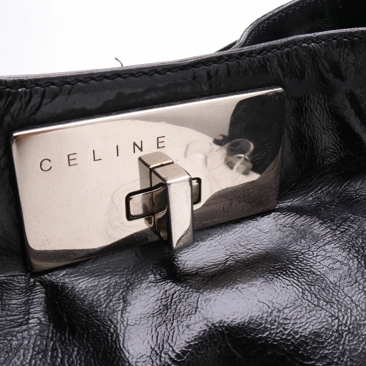 Celine Vntage Calfskin Shoulder Bag Black