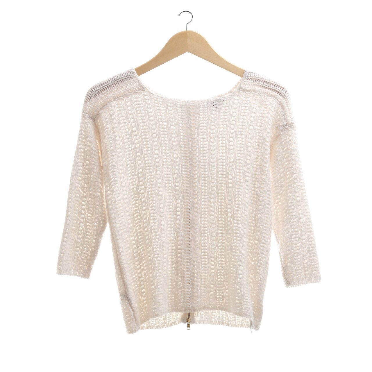 Ann Taylor Off White Perforated Blouse