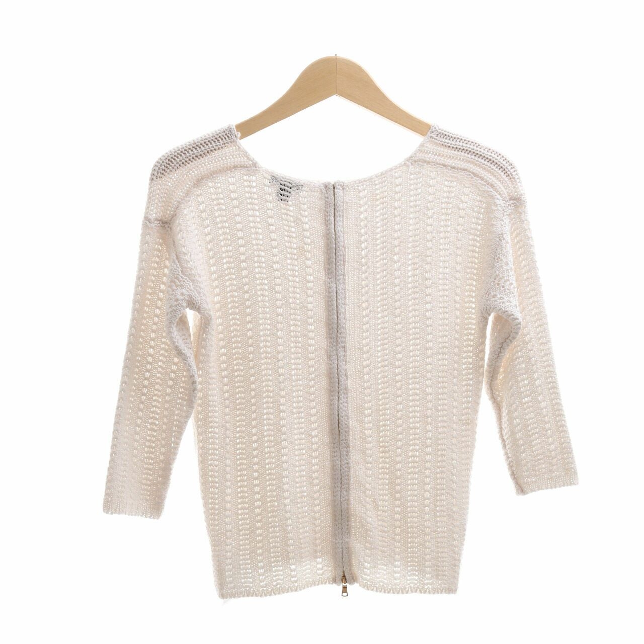 Ann Taylor Off White Perforated Blouse