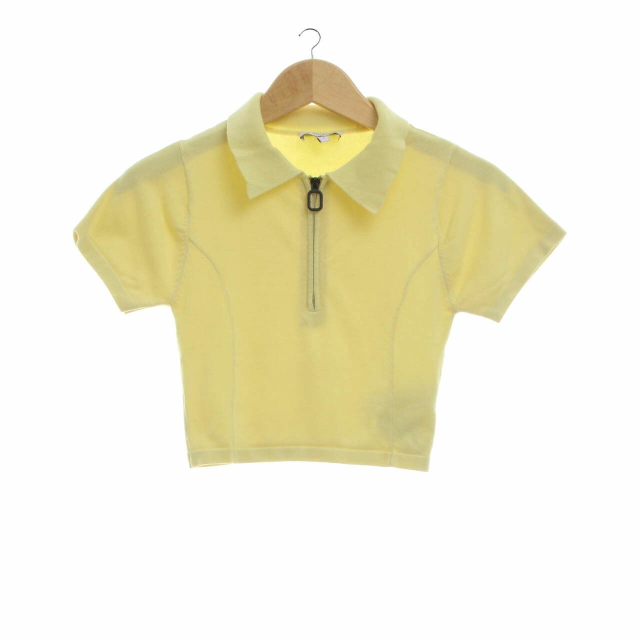 Pomelo. Yellow Crop Knit Blouse