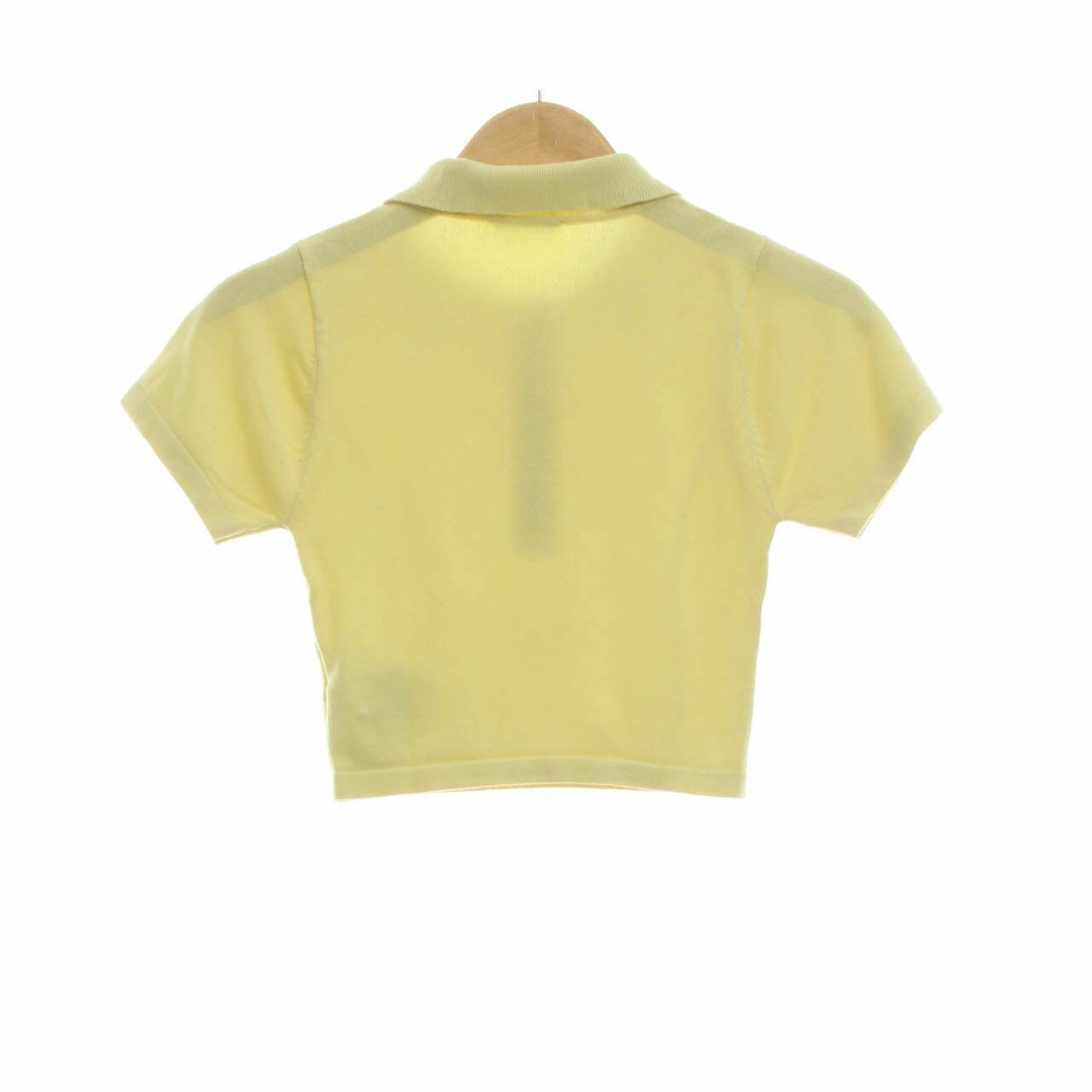 Pomelo. Yellow Crop Knit Blouse