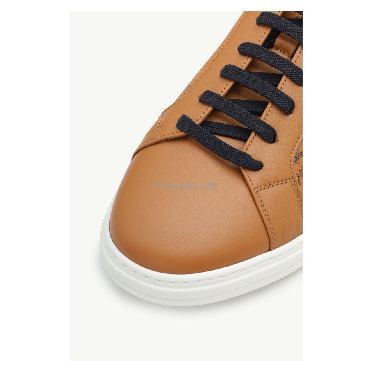 MCM Terrain Logo Embossed Low-Top Cognac Visetos Sneakers