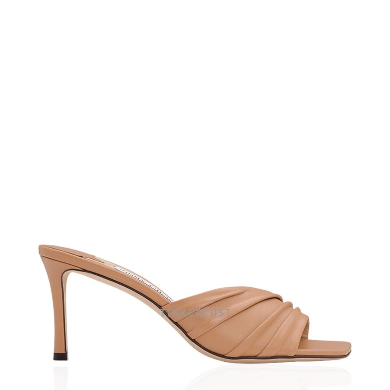 Jimmy Choo Women Basil Mules 75mm in Caramel Nappa Leather Heels