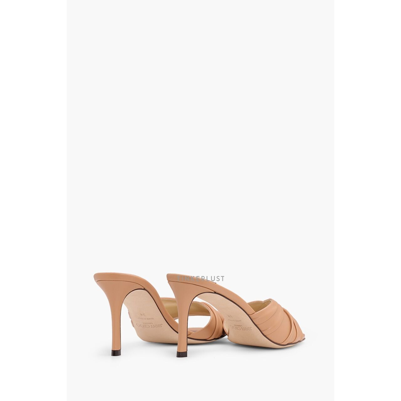 Jimmy Choo Women Basil Mules 75mm in Caramel Nappa Leather Heels