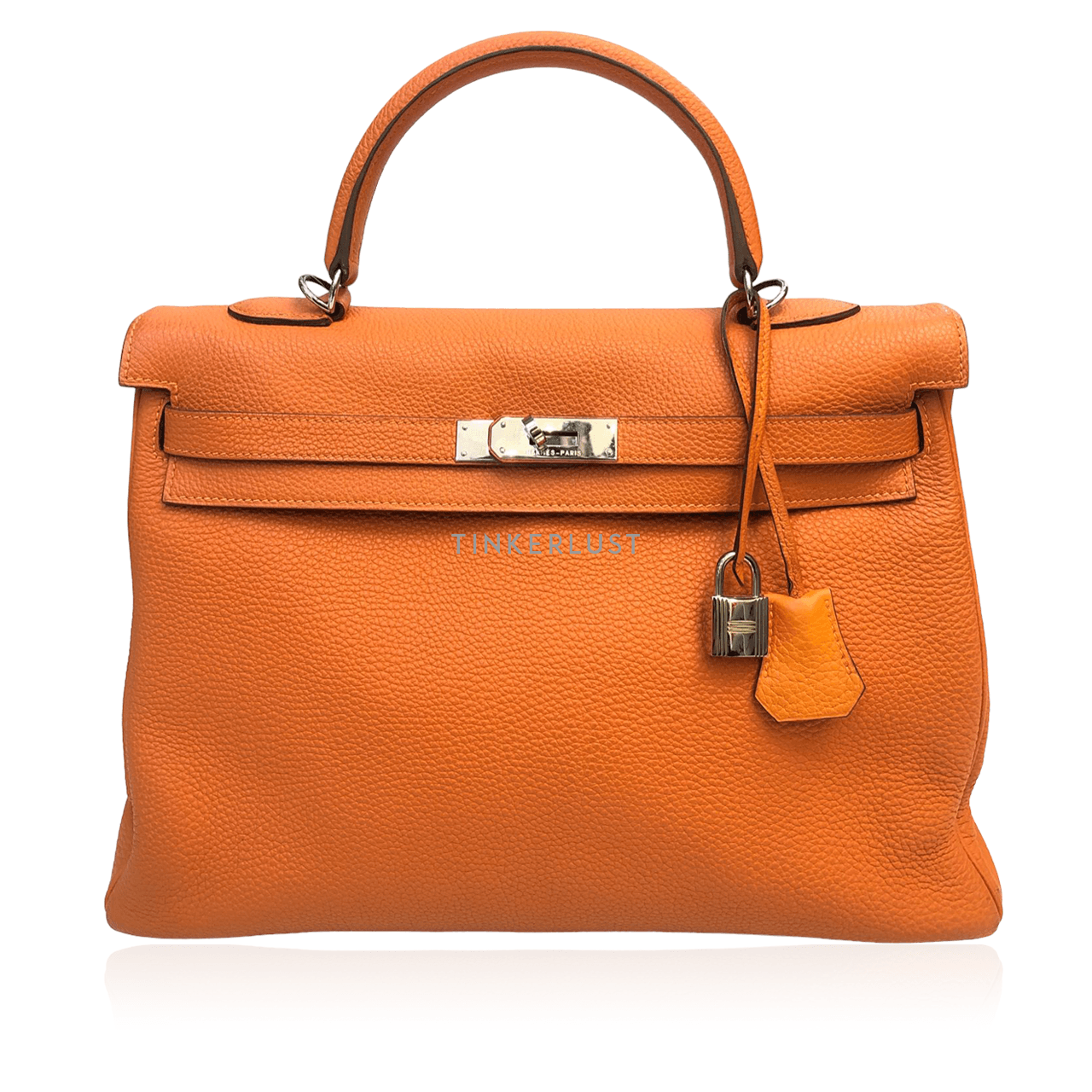 Hermes Kelly 35 Orange Togo SHW #N Satchel	