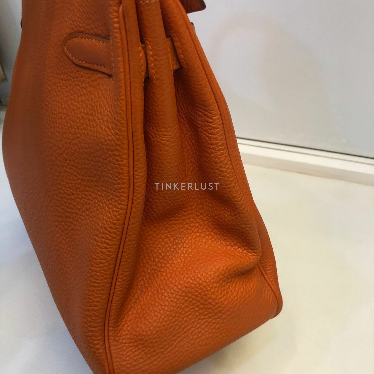 Hermes Kelly 35 Orange Togo SHW #N Satchel	