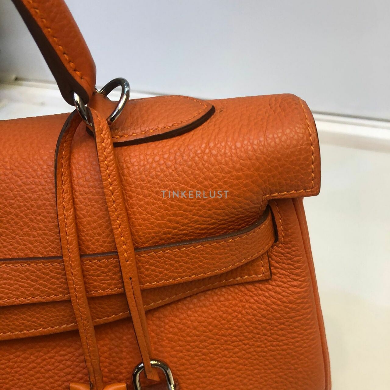 Hermes Kelly 35 Orange Togo SHW #N Satchel	