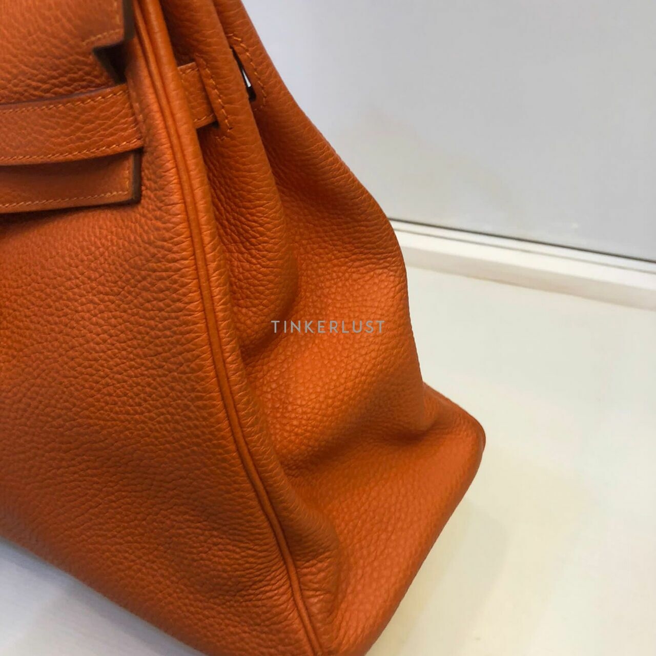 Hermes Kelly 35 Orange Togo SHW #N Satchel	