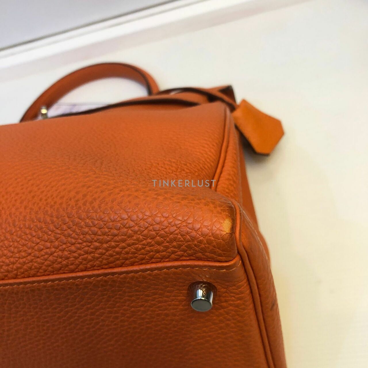 Hermes Kelly 35 Orange Togo SHW #N Satchel	