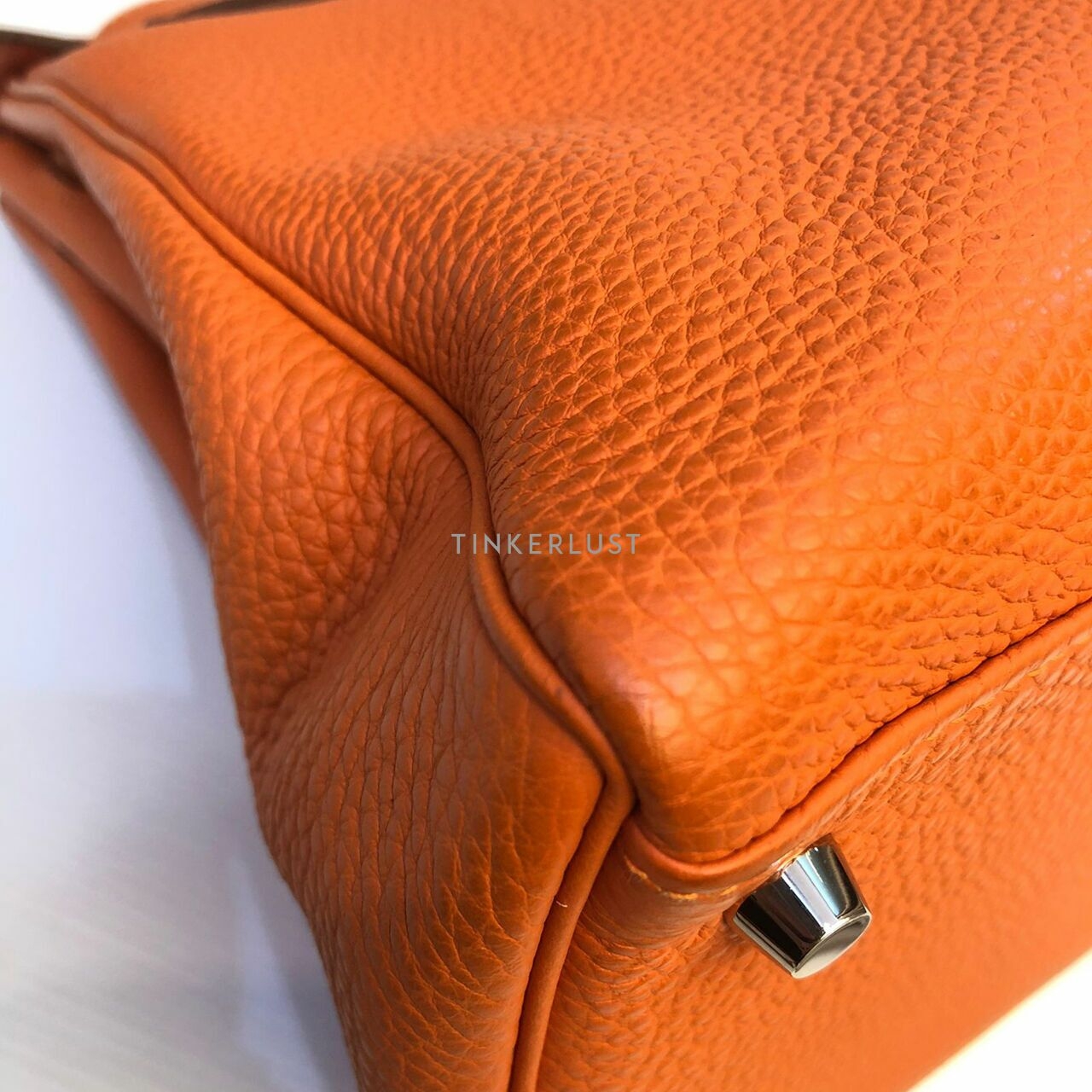 Hermes Kelly 35 Orange Togo SHW #N Satchel	