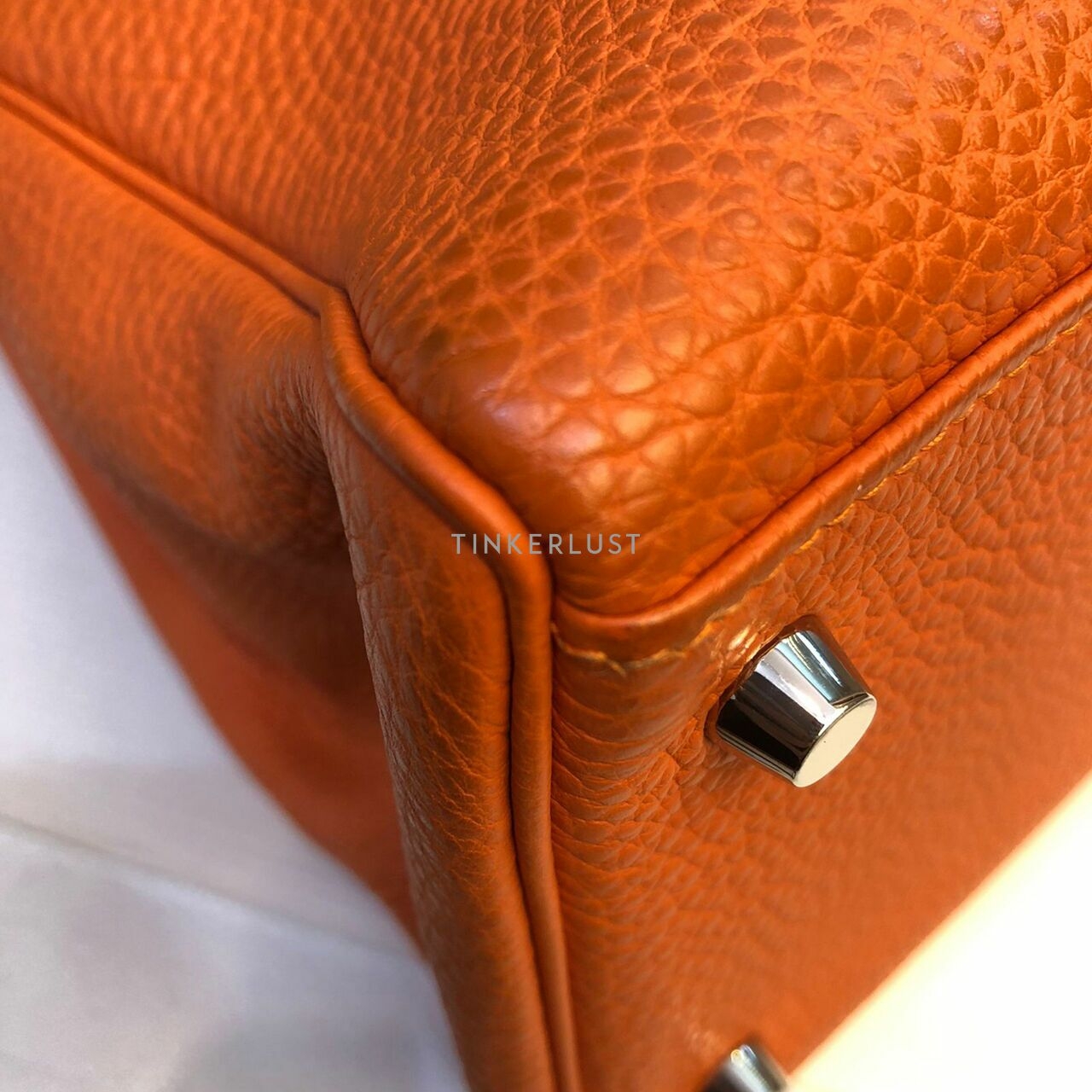 Hermes Kelly 35 Orange Togo SHW #N Satchel	