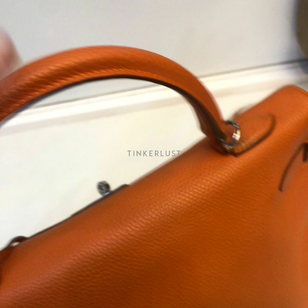 Hermes Kelly 35 Orange Togo SHW #N Satchel	