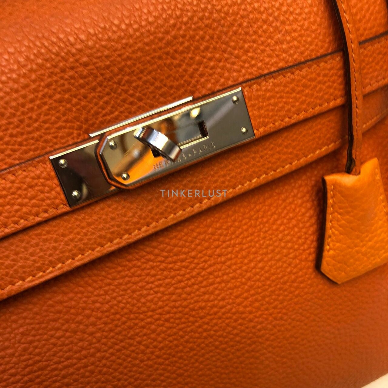 Hermes Kelly 35 Orange Togo SHW #N Satchel	