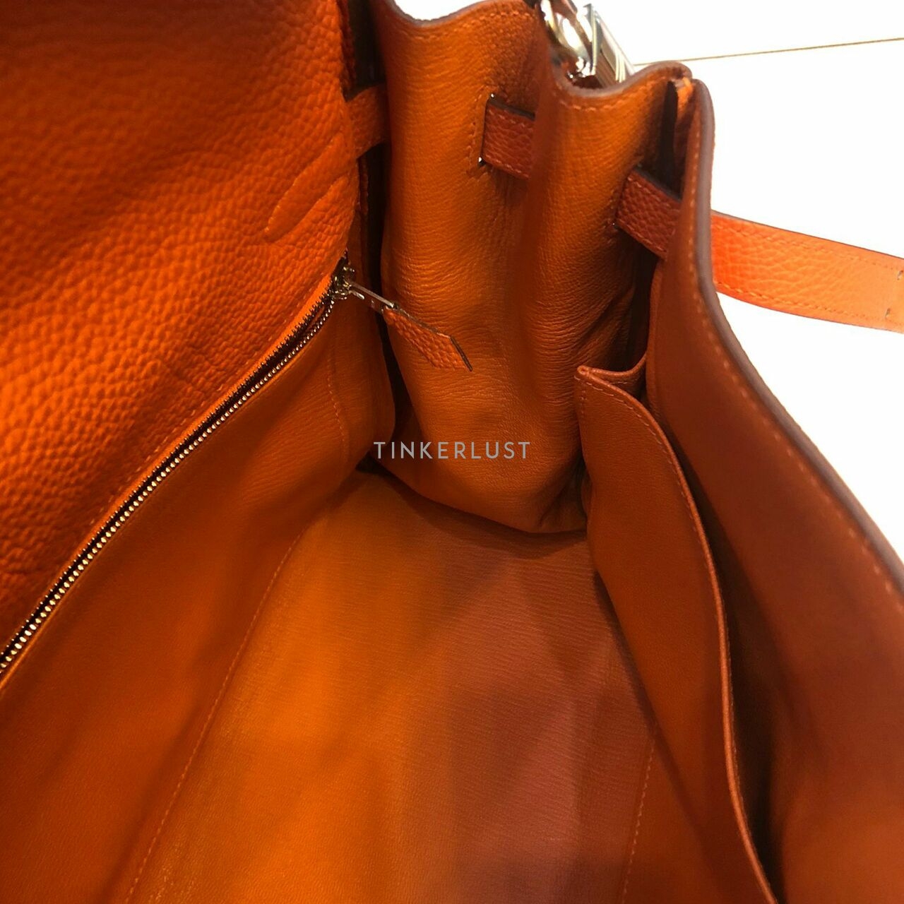 Hermes Kelly 35 Orange Togo SHW #N Satchel	