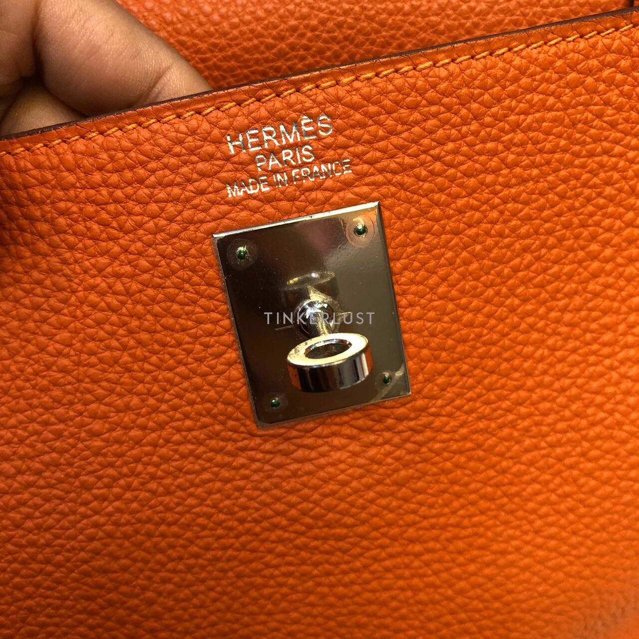 Hermes Kelly 35 Orange Togo SHW #N Satchel	