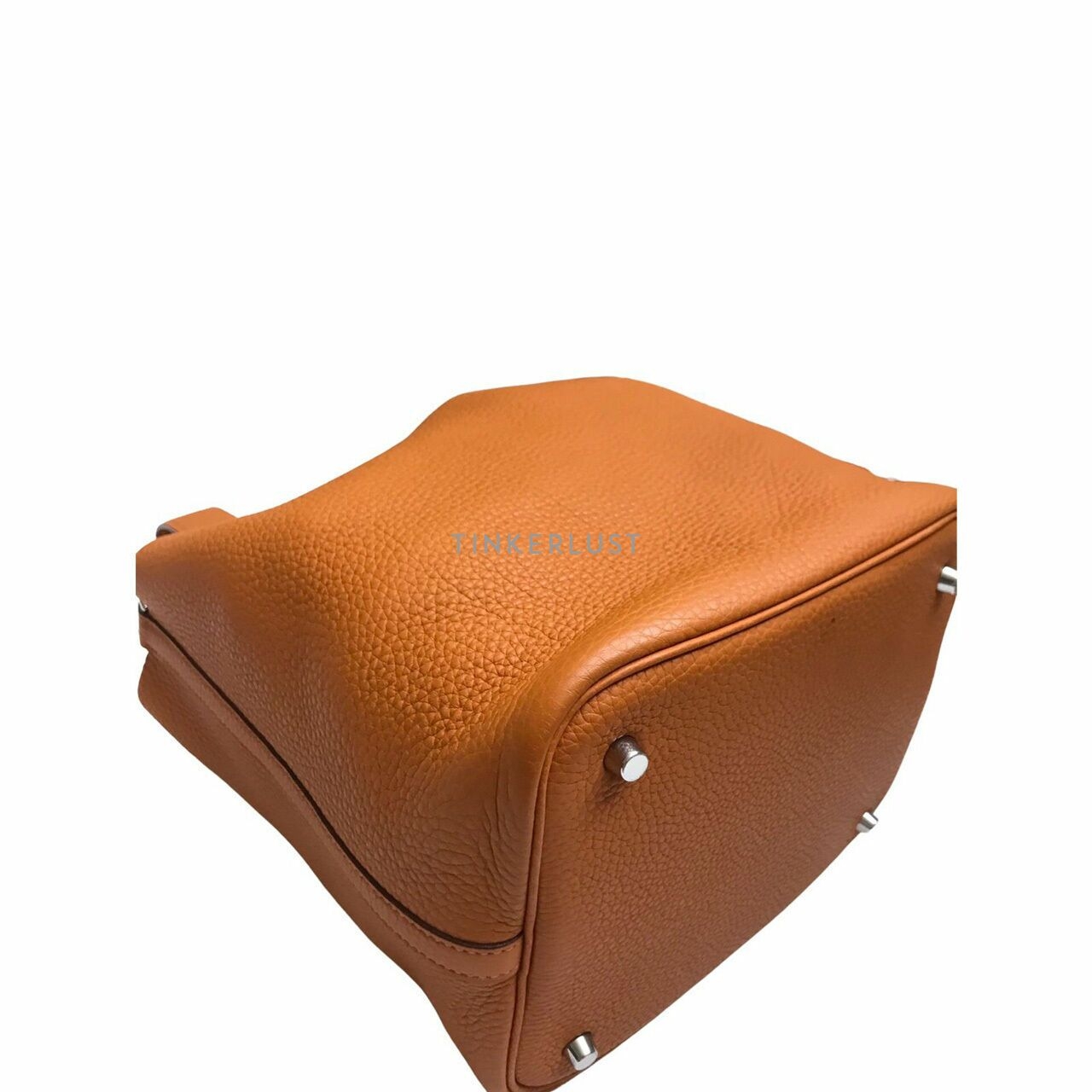 Hermes Picotin 22 Orange Potiron Clemence Leather #R Square PHW Handbag