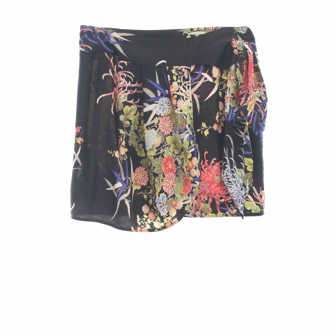 Zara Black Floral Mini Skirt