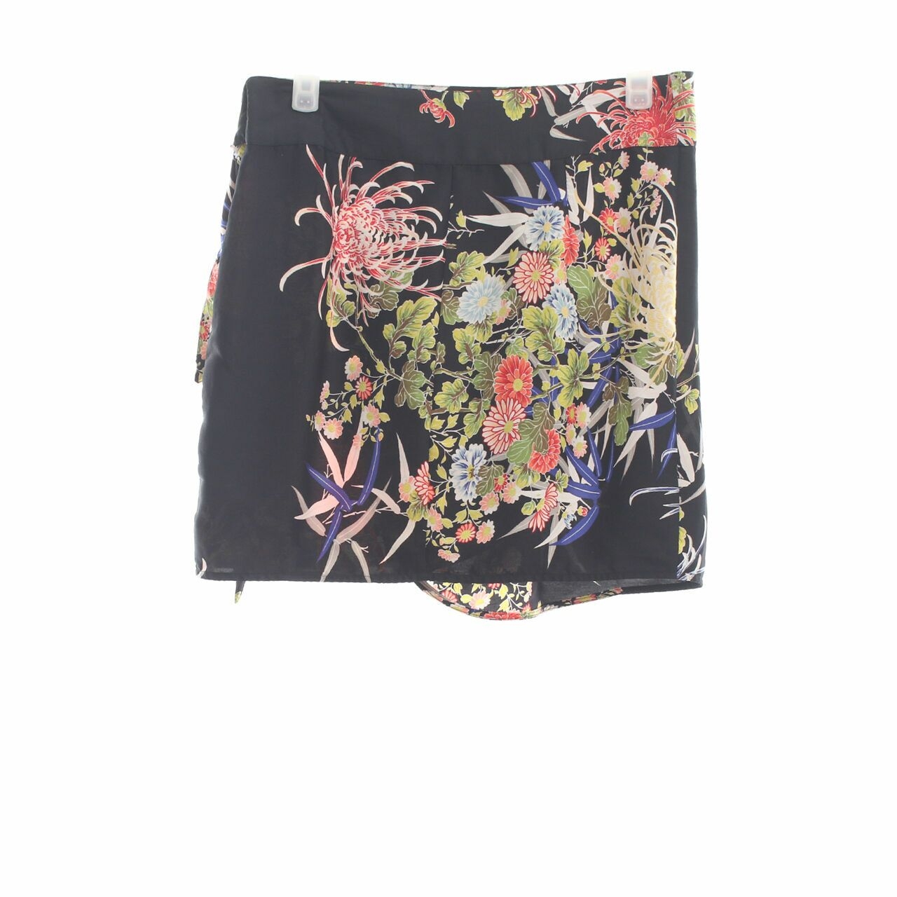 Zara Black Floral Mini Skirt