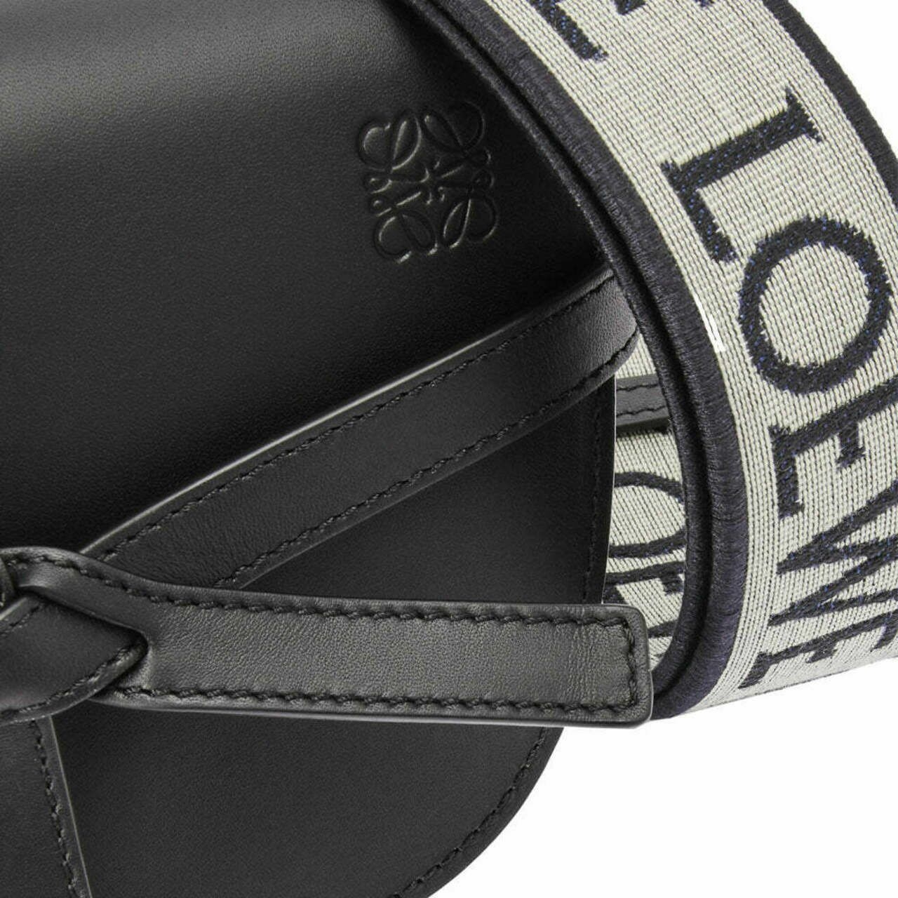 Loewe Mini Gate Dual Bag in Soft Calfskin Jacquard Black