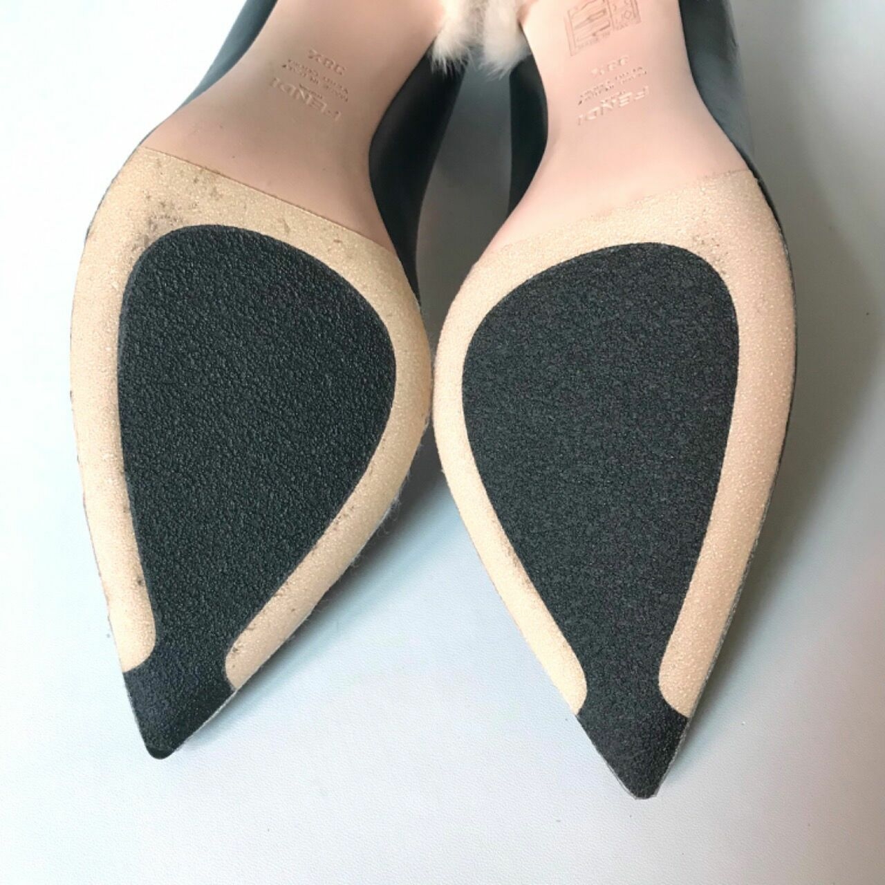 Fendi Fur Trim Heels