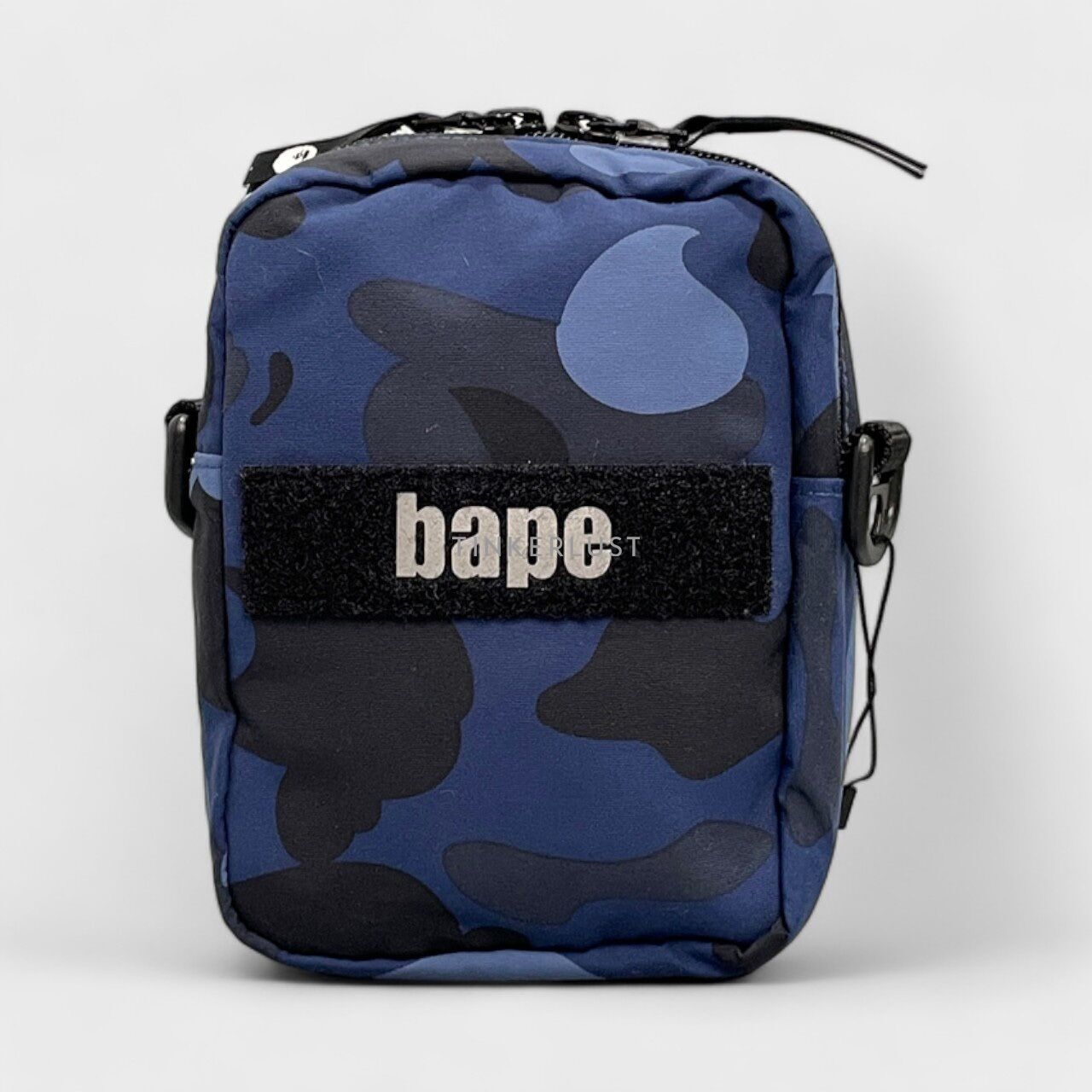 A Bathing Ape Color Camo Reflector Mini Navy Sling Bag