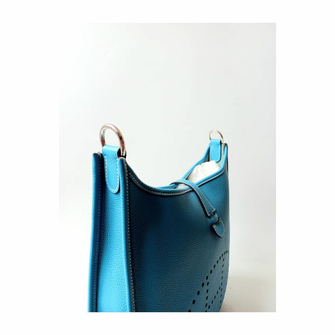 Hermes Evelyne PM Blue Jeans #G Shoulder Bag