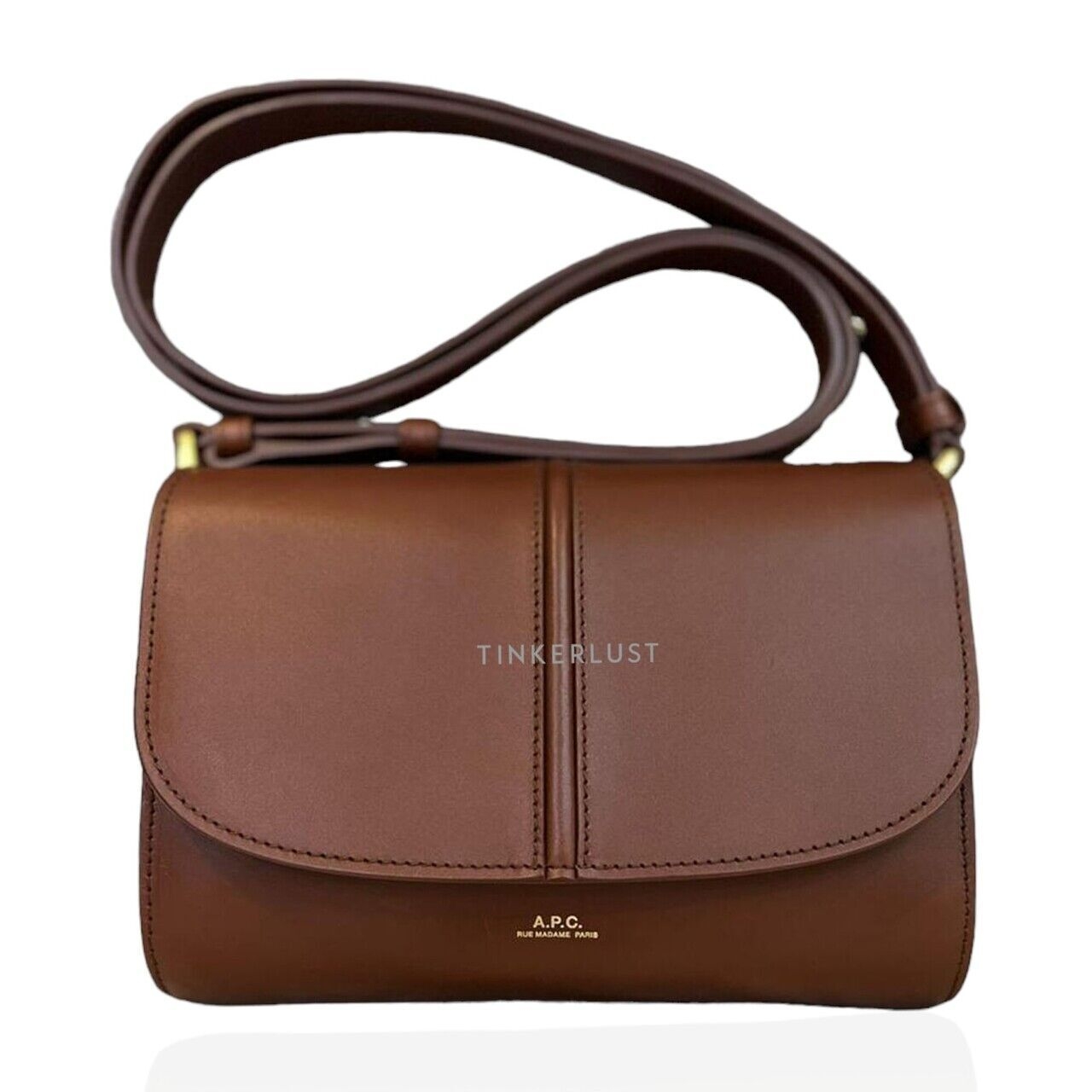 A.P.C Betty Horizon Small Hazelnut Brown GHW Sling Bag