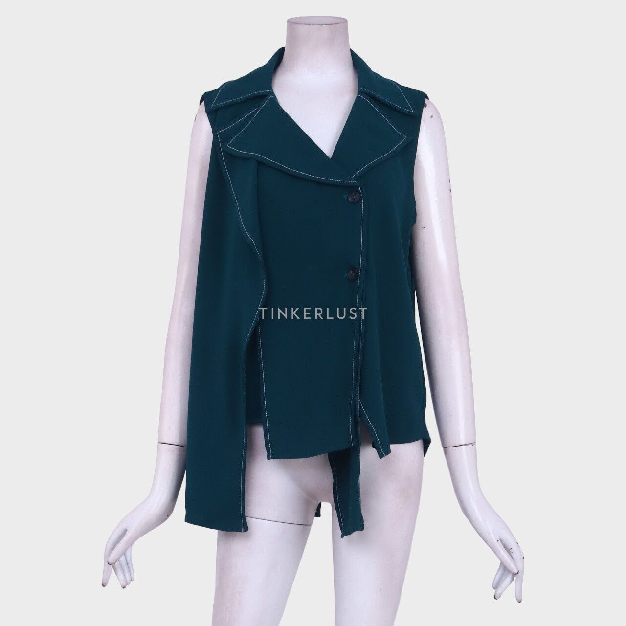 Private Collection Dark Green Asymmetric Sleeveless