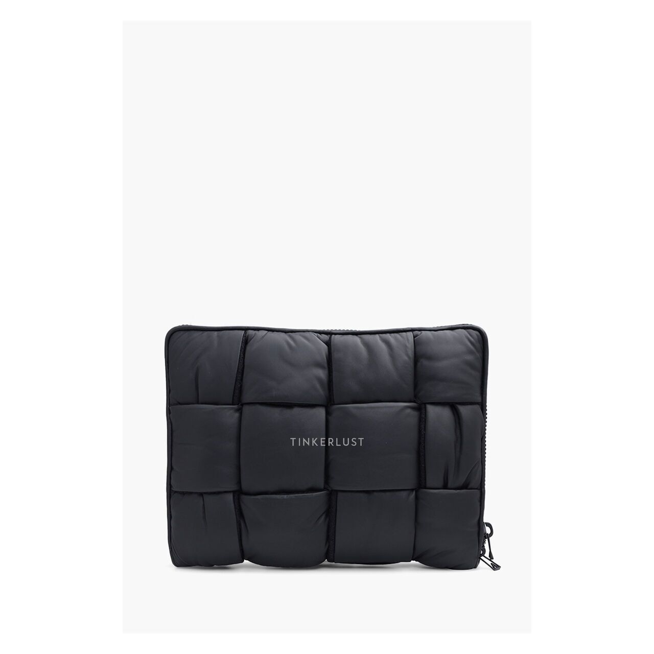 Bottega Veneta Intrecciato Padded Document Case in Black Matte Hidrology Calf Leather