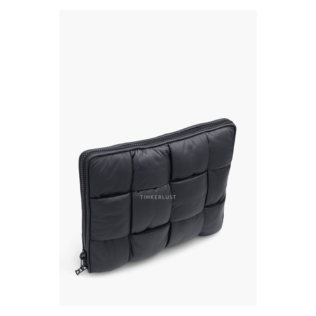 Bottega Veneta Intrecciato Padded Document Case in Black Matte Hidrology Calf Leather