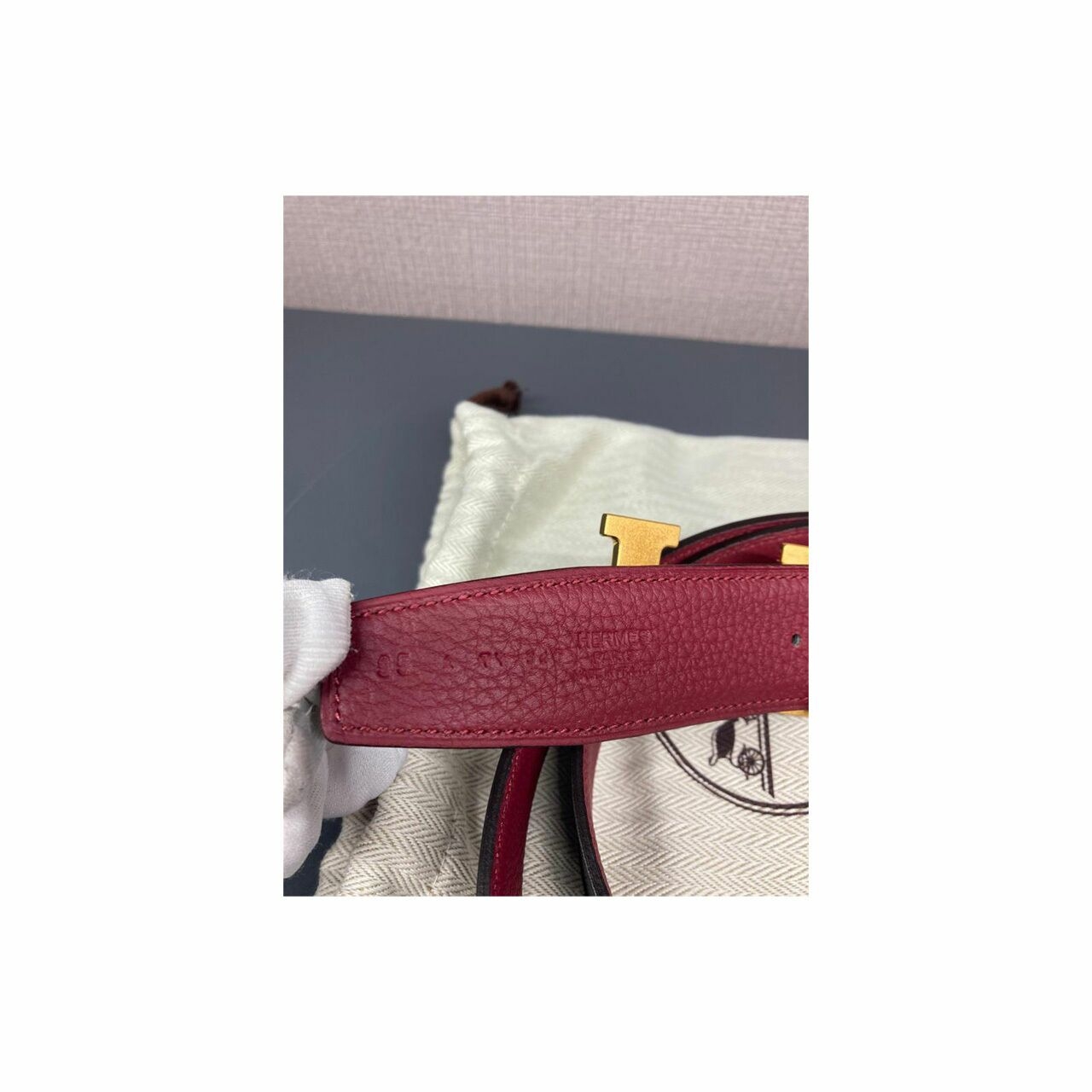 Hermes Belt Black-Burgundy #A size 95 cm