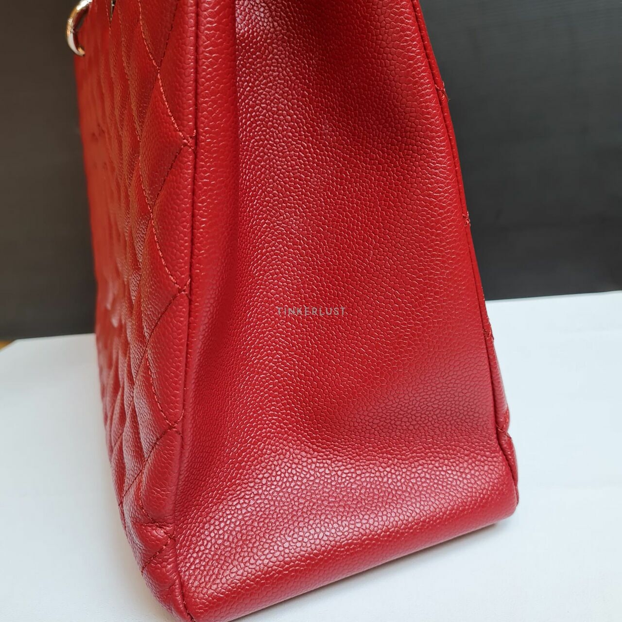 Chanel Red Caviar XL GST SHW #6 Tote Bag