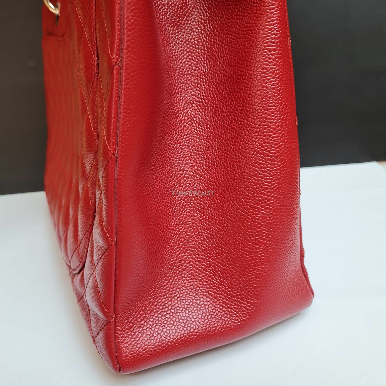 Chanel Red Caviar XL GST SHW #6 Tote Bag